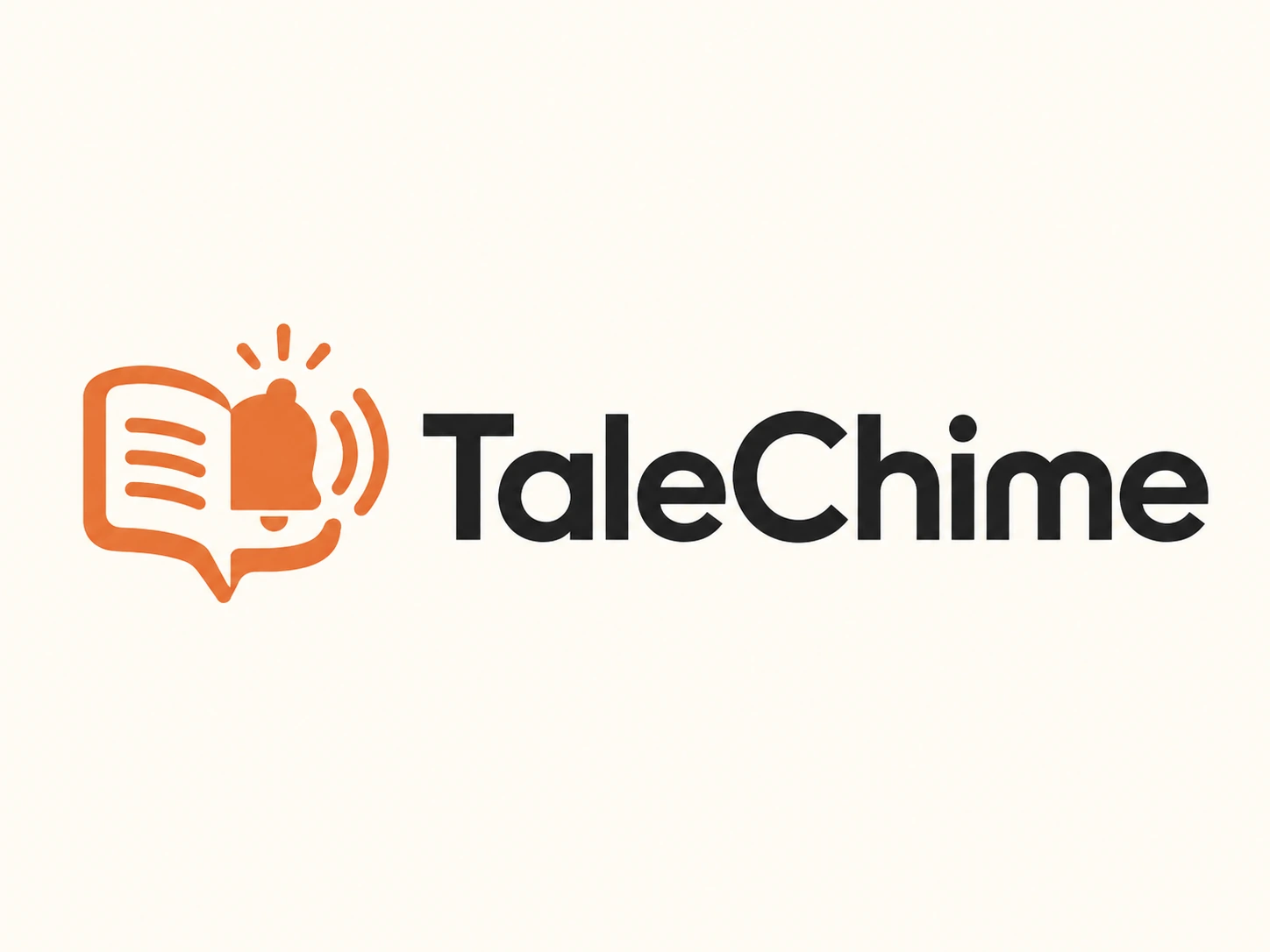 TaleChime — orange book and bell logo